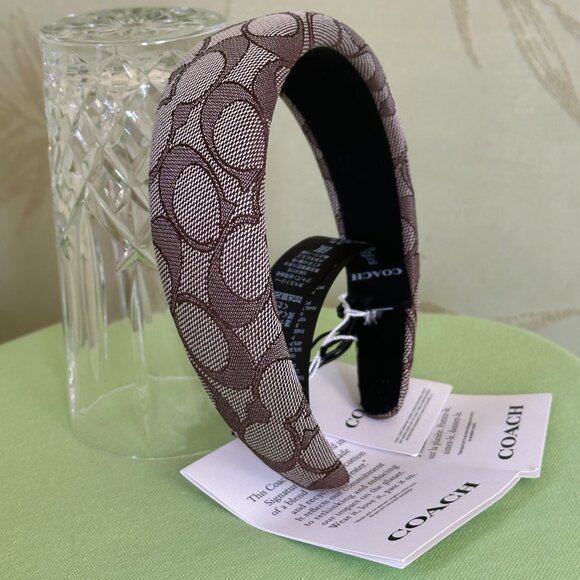 COACH SIGNATURE HEADBAND BOXED:NWT OAK C6359 - Picture 4 of 12